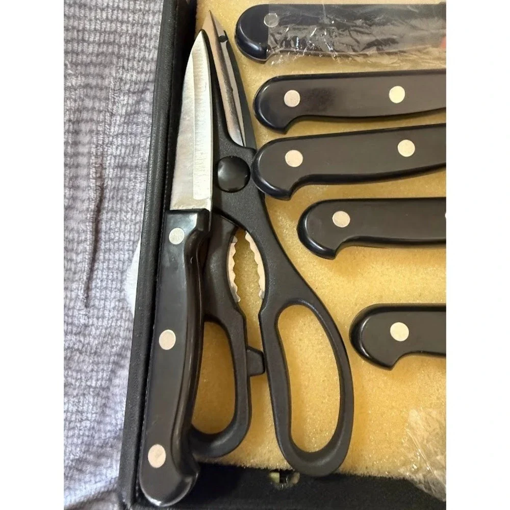 Hoffman Solingen Professional Knife Set in Locking Briefcase Case 14 Piece Black